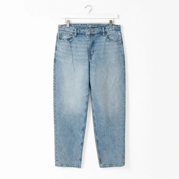 American Eagle Barrel Jeans Size 8 Regular Light Wash High Rise Relaxed Tapered - Picture 3 of 8